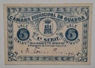 C.M. Guarda 5 Centavos 1922 MA#1077 (Comum) MBC