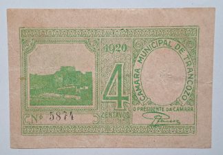 C.M. Trancoso 4 Centavos 1920 MA#2233 (Comum) Bela
