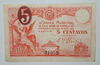 C.M. V. Nova de Famalicão 5 Centavos ND MA#2410 (Comum) Quase Nova