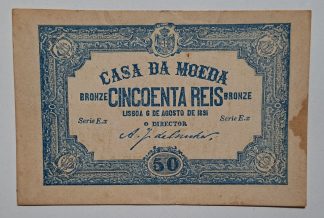 Casa da Moeda 50 Reis 1891 Série E.x  Bela / Quase Nova