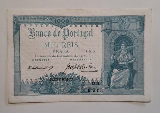 Portugal 1000 Reis 1910 Quase Nova RARA