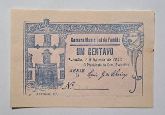 C.M. Fundão 1 Centavo 1922 MA#1022 (Escassa) Nova