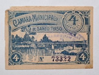 C.M. Santo Tirso 4 Centavos ND MA#2010 Carimbo Não Catalogado (só nos 10c.) 