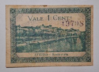 C.M. Aveiro 1 Centavo 1921 MA#302 (Comum) BC