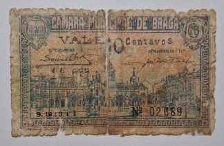 C.M. Braga 10 Centavos 1920 Série 4E MA#421a (Comum) BC