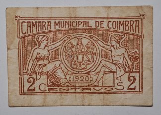 C.M. Coimbra 2 Centavos 1920 Série C MA#738 (Comum) MBC