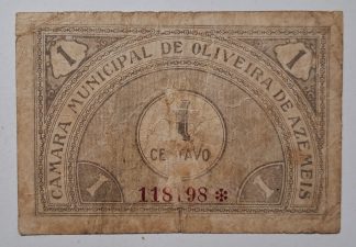 C.M. Oliveira de Azemeis 1 Centavo ND MA#1628 (Comum) MBC