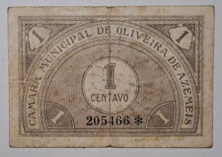 C.M. Oliveira de Azemeis 1 Centavo ND MA#1628 (Comum) MBC