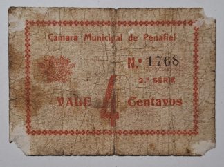 C.M. Penafiel 4 Centavos 1920 Série 2ª MA#1670 (Comum) BC