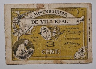 Misericórdia de Vila Real 3 Centavos ND MA#2466 (Escassa) BC