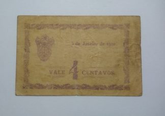 C.M. Póvoa do Varzim 4 Centavos 1920 MA#1900 (Comum) MBC