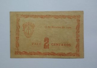 C.M. Póvoa do Varzim 2 Centavos 1920 MA#1902 (Comum) Quase Nova