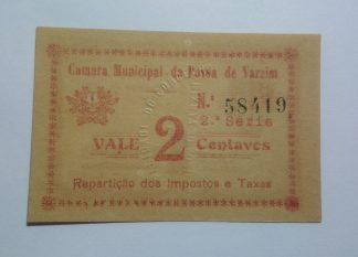 C.M. Póvoa do Varzim 2 Centavos 1920 MA#1902 (Comum) Nova