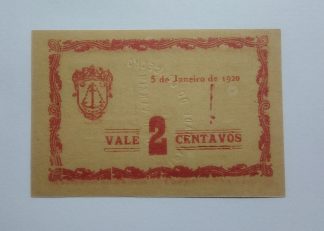C.M. Póvoa do Varzim 2 Centavos 1920 MA#1902 (Comum) Nova