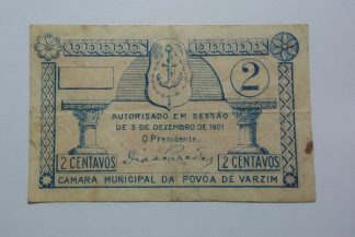 C.M. Póvoa do Varzim 2 Centavos 1921 MA#1903 (Comum) MBC