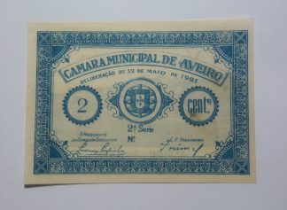 C.M. Aveiro 2 Centavos 1921 MA#303 Sem Número (Comum) Nova