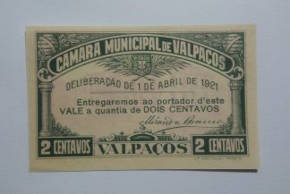 C.M. Valpaços 2 Centavos 1921 MA#2264 (Comum) Nova