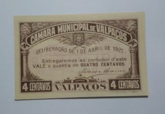 C.M. Valpaços 4 Centavos 1921 MA#2265 (Comum) Nova