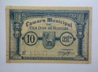 C.M. Vila Nova de Cerveira 10 Centavos ND MA#2405 (Comum) Quase Nova