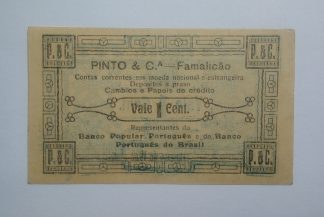 Famalicão (Pinto & Companhia) 1 Centavo 1920 MA#2428 (Escassa) Nova