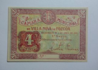 C.M. Vila Nova de Foz Côa 4 Centavos 1921 MA#2439 (Comum) Nova