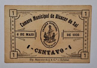 C.M. Alcácer do Sal 1 Centavo 1920 MA#59a (Escassa) MBC