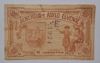 Albergue e Asylo Elvense 5 Centavos ND MA#814 (Comum) Quase Nova