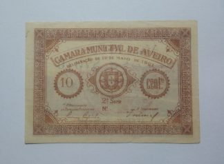 C.M. Aveiro 10 Centavos 1921 MA#306 (Comum) Quase Nova