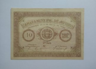 C.M. Aveiro 10 Centavos 1921 MA#306 (Comum) Nova