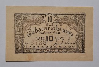 Tabacaria Lemos (Guimarães) 10 Centavos ND MA#1136 (Comum) Quase Nova