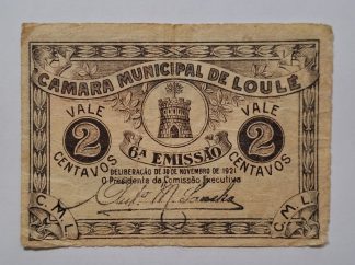 C.M. Loulé 2 Centavos 1921 MA#1258 (Comum) MBC