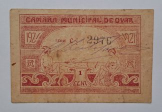 C.M. Ovar 1 Centavo 1921 MA#1641 (Comum) Bela