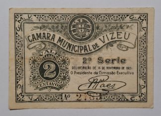 C.M. Viseu 2 Centavos 1921 MA#2518 (Comum) Bela
