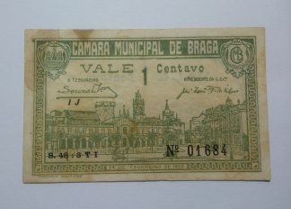 C.M. Braga 1 Centavo 1920 Série 1J MA#418a (Comum) MBC