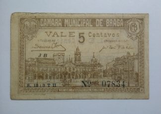 C.M. Braga 5 Centavos 1920 Série 3B MA#420b (Comum) MBC
