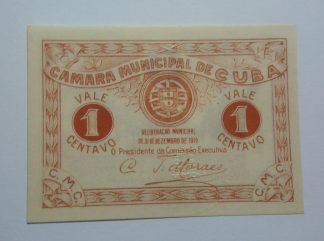C.M. Cuba 1 Centavo 1919 MA#802 (Comum) Nova