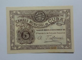 C.M. Cuba 5 Centavos 1919 MA#804 (Comum) Nova