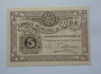 C.M. Cuba 5 Centavos 1919 MA#804 (Comum) Nova