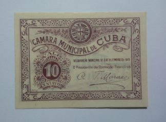C.M. Cuba 10 Centavos 1919 MA#805 (Comum) Nova