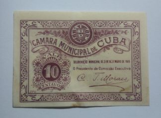 C.M. Cuba 10 Centavos 1919 MA#805 (Comum) Nova