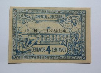 A.C.I. Espinho 4 Centavos 1921 Série B MA#825 (Comum) MBC