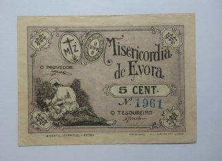 Misericórdia de Évora 5 Centavos ND MA#876 (Escassa) Bela
