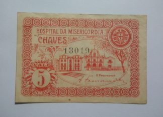 Hospital da Misericórdia Chaves 5 Centavos ND MA#726 Com Número (Comum) Quase Nova
