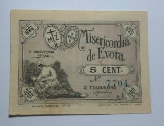 Misericórdia de Évora 5 Centavos ND MA#876 (Escassa) Quase Nova