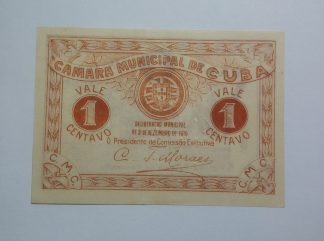 C.M. Cuba 1 Centavo 1919 MA#802 (Comum) Nova