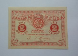 C.M. Cuba 2 Centavos 1919 MA#803 (Comum) Nova
