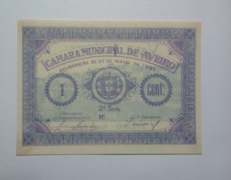 C.M. Aveiro 1 Centavo 1921 MA#302 (Comum) Sem Número Nova